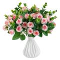 3 Pack Artificial Silk Rose for Diy Home Wedding Party (pink)