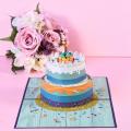 3d Pop-up Birthday Card with Double Layer Cake Design, Birthday Cards