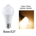 85-265v E27 Pir Motion Sensor Lamp 12w Bulb Warm Light