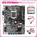 B75 Eth Mining Motherboard 8xpcie to Usb+g1610 Cpu+dual Switch Cable