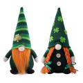 Plush Doll with Green Clover Faceless Doll for St Patrick's Day Decor