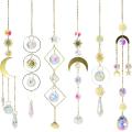 6pieces Colorful Crystals Suncatcher Hanging Sun Catcher with Chain
