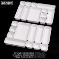 1 Set Of 22 Interlocking Desk Drawer Separators and Container (white)