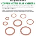 Copper Washers, 320pcs 12 Sizes, Copper Metric Sealing Washers Kit
