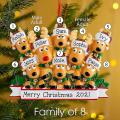 Personalized Deer Christmas Tree Ornament - Cute Deer (family Of 8)