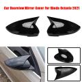 Car Rearview Mirror Cover Horn Style for Skoda Octavia 2015-2021