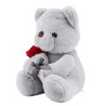 Bear Plush Toy with Rose,for Kids Boys Girls Birthday Christmas(23cm)