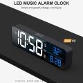 Mirror Led Digital Alarm Clock, Usb Charging Port for Bedroom (black)