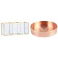 Gold Grid Glass Flip Storage Tank Cosmetics Storage Box B