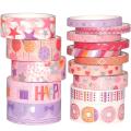 Birthday Washi Tape Set 15 Rolls Foil Print for Arts, Diy Crafts,