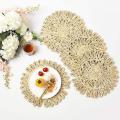 Round Woven Placemat for Dining Table,rattan Tablemat for Table Mat