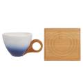 European Gradient Color Ceramic Coffee Cup Set Gift with Handle Blue