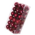 36pcs 4cm Plastic Christmas Ball Pearly Matte Light Shaped,wine Red