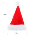 3pcs Christmas Decoration Hat Plush Red and White Santa Claus Hat
