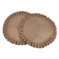 Rustic Farmhouse Burlap Round Placemats Set Of 4, 15 Inches Diameter