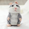 Talking Hamster Plush Electronic Hamster Toy for Kids Gray
