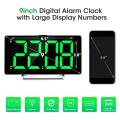 Led Digital Display Dual Alarm with Usb Charger Port Simple Green