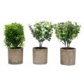 3 Pack Small Potted Artificial Plastic Plants, Mini Fake Rosemary