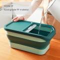 Foldable Rice Bucket Kitchen Insect-proof Grains Storage Box Green