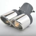 Car Universal 63mm Stainless Steel Dual Outlet Exhaust Pipe