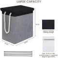 Large Laundry Basket with Lid, Collapsible Linen Laundry Hamper -a