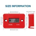 2 Pcs Inductive Hour Meter for Gas Lawn Mower Dirt Bike (black,red)
