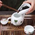 2pcs White Porcelain Tea Lotus Kung Fu Tea Set, Tea Spoon, Tea Tray