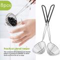 8pcs Stainless Steel Hot Pot Strainer Spoons 2.5 Inch Skimmer Spoon