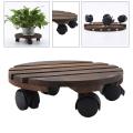 Plant Stand Caddy Flower Pot Wooden Trolley Mover with Wheels-30cm