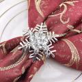 24 Pack Napkin Rings Silver Snowflake Napkin Holder