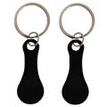 2 Pieces Of Stainless Shopping Trolley Remover-as A Key Ring,black