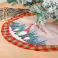 122cm Diameter Santa Claus Linen Foldable Tree Skirt Tree Border New