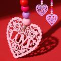 8 Pieces Valentine's Day Wooden Bead Heart Garlands for Home Decor