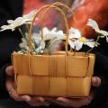 Hand-woven Wood Chip Small Flower Basket Simulation Flower Basket
