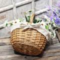 Hand-woven Wicker Basket Simulation Flower Basket Single Handle