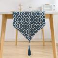 Blue Table Runner 72 Inches Jacquard Coffee Table Runner