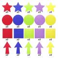 70 Pcs Carpet Spots Markers with 4 Shapes & 5 Bright Colors Non-skid