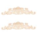 4pcs Wood Carved Long Onlay Applique for Unpainted Frame Door Decor