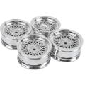 4pcs Rims Wheels for Tamiya Hsp Hpi 94123/122 Rc Car Hub Parts Silver