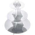 Cupcake Stand for 24 Cupcakes 3-tier Round Cardboard Cupcake Silver