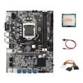 B75 Eth Mining Motherboard 8xpcie Usb Adapter+cpu+4pin to Sata Cable