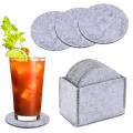 Washable Coasters for Glasses, Set Of 12, Round Drinks, Cups, (grey)