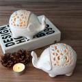 2pcs Elephant Hollow Ceramic Light Candle Holder for Home Decor