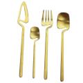 Stainless Steel Dinner Knife Fork Spoon Dinnerware Set (gold,4 Pcs)