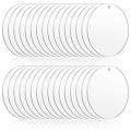 24pcs 5 Inch Acrylic Keychain Blanks Acrylic Circles Clear Disc