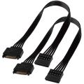 2pcs Sata Power Extension Cable,15 Pin Sata Male to Female Extender