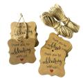 100 Pcs Kraft Paper Gift Wrap Tags with Jute Twine for Baby Shower