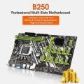 B250 Btc Mining Motherboard with 4400cpu+8g Ddr4 Ram 12 Pci-e Slots