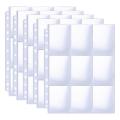 50 Pack 9 Pocket Trading Card Album Pages 11 Holes Fit 3 Ring Binder