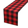 13x108inch Black and Red Plaid Table Runner,for Party Home Decor